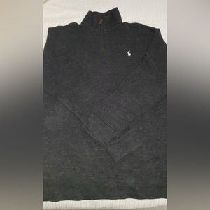 Dark grey polo half zip sweater
